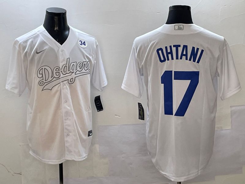Men Los Angeles Dodgers #17 Ohtani White Fashion Edition Game 2025 Nike MLB Jersey style 7->los angeles dodgers->MLB Jersey